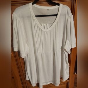 3/$12 Or $5 Each.             Elegant White Plus Size Top